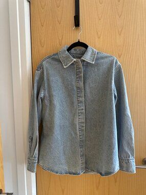Midwash Denim Shirt Shacket, Assembly Label, Size AU 6